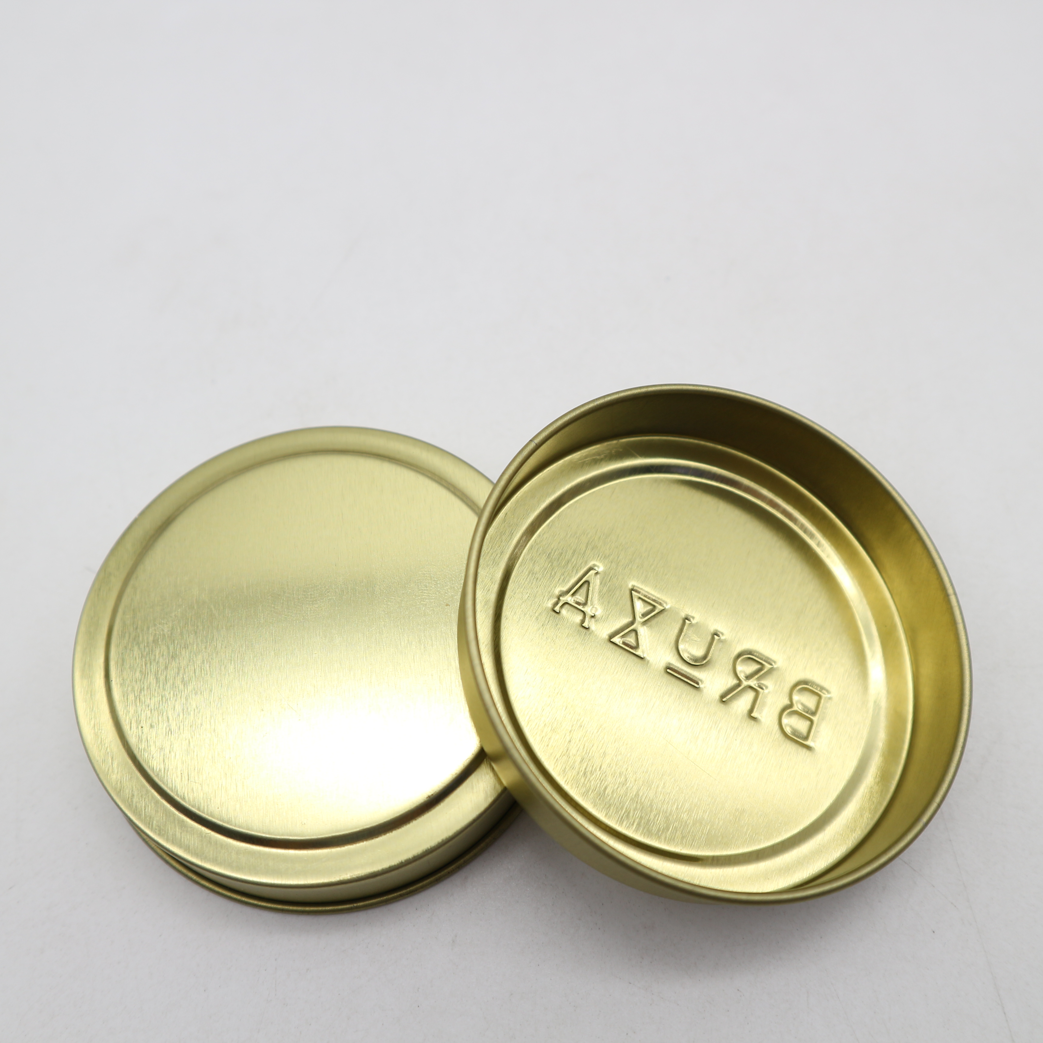 seamless 4 oz gold silver matte black empty metal candle tins with lid 4oz stackable tea tins