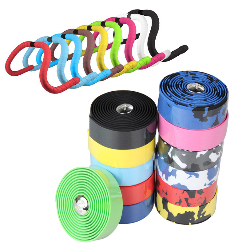 Bicycle Handlebar Tape Steering Wheel Cover Road Bike Non-slip Cycling Handle Belt Tape with Bar End Plugs