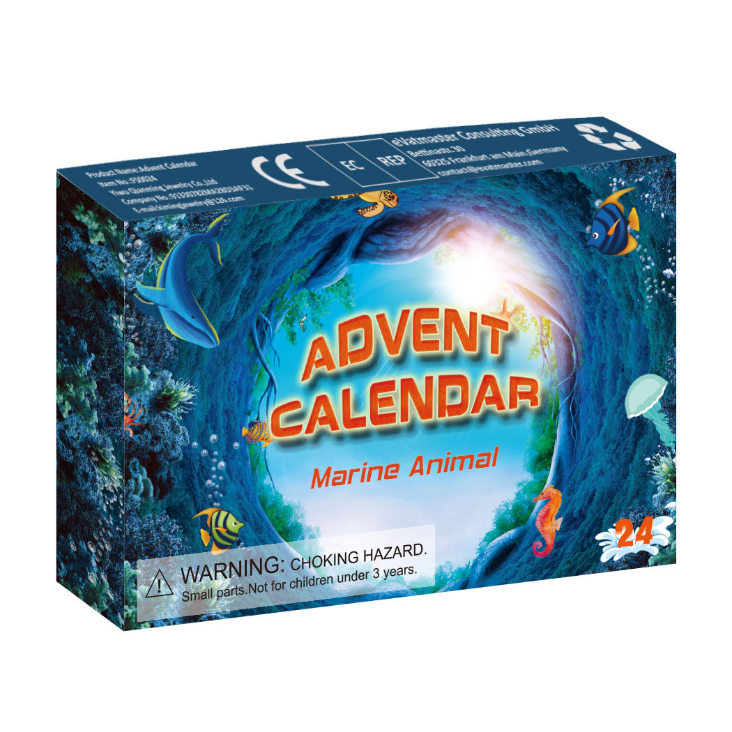 Wholesale Box of 24 Simulated Marine Life Toys Countdown Christmas Advent Children's Toys Gift For Kids