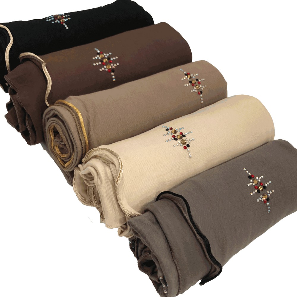 2020 New Fashion Cotton Stretchy Jersey Hijab Scarfs Shawls with Diamond Stones design For Netherlands women