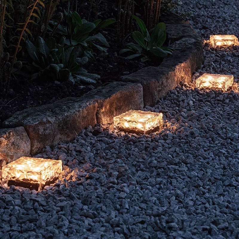 Solar Ice Glass Blocks Paving Coloured Brick Light/ Solar Underground Paver Lamp