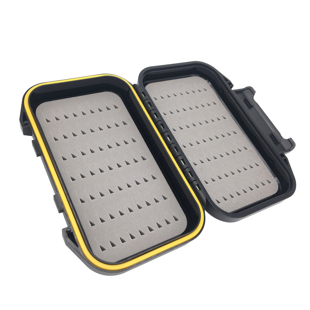 Portable Waterproof Fly Fishing Lure Bait Box ABS Foam Insert Trout Flies Storage Box Case Container