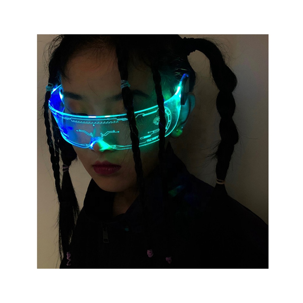 Дропшиппинг светодиодные очки Cyberpunk EL Wire неоновые светящиеся светодиодные очки для вечеринки светящиеся очки Rave костюм DJ декор для вечеринки cyberpunk светодиодное стекло