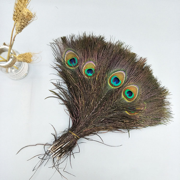 O-X0174 Hot Sale Gorgeous Natural Peacock Feather for Decorations Cheap Real Dyed Diy peacock feather stem for home centerpiece