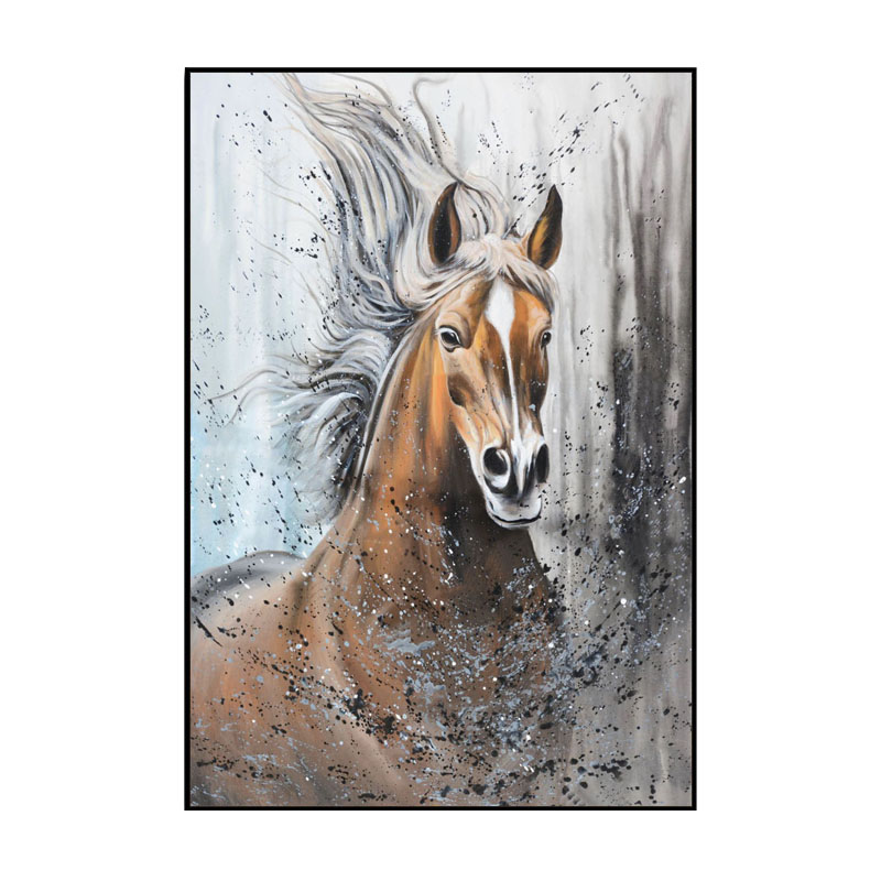 Horse Running Horses Painting Animal Waterfall Feng Shui Living Room Decor Office Decoration Posters Canvas Wall Art