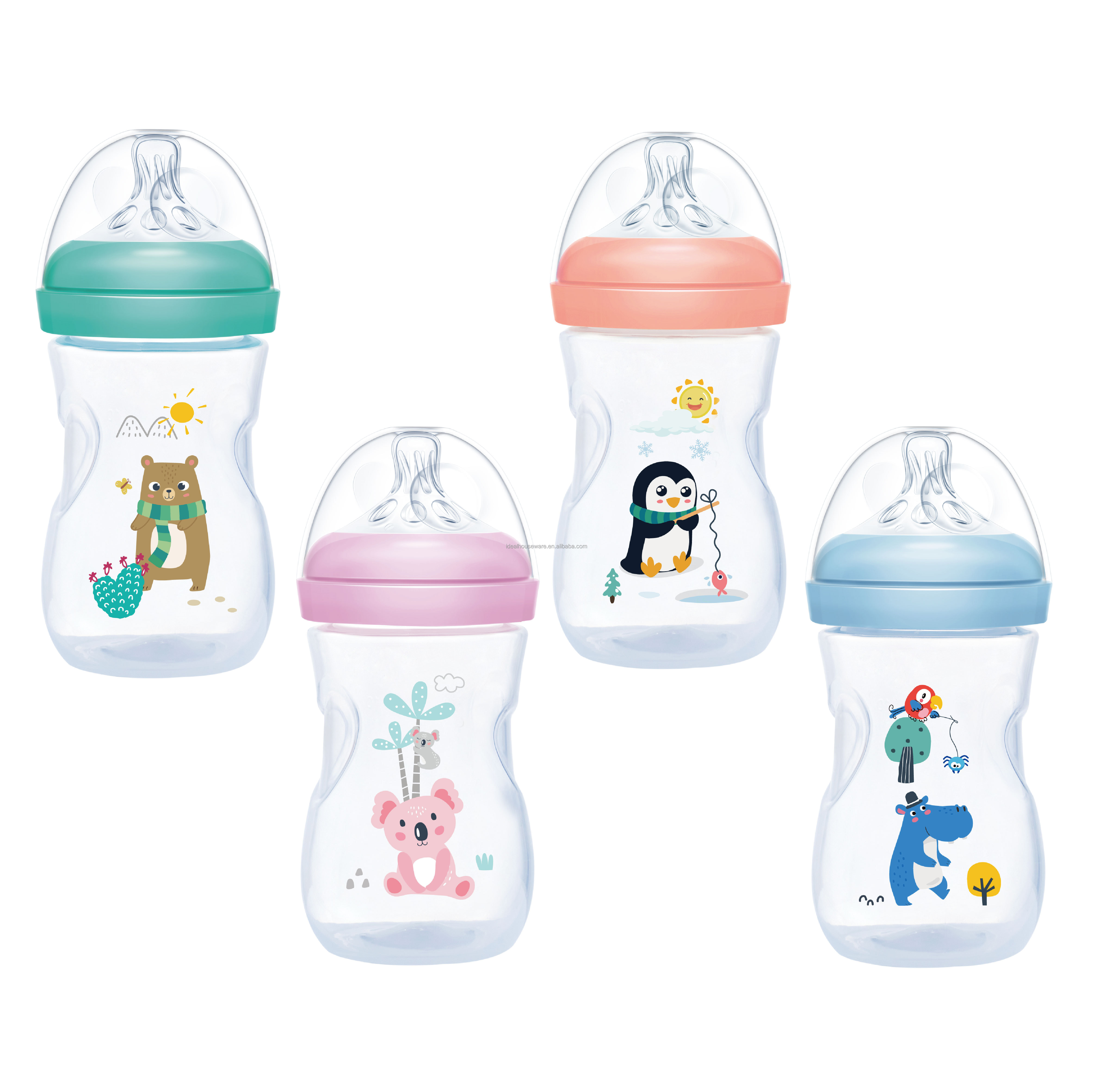 8oz PP Wide-Neck Baby Feeding Bottle, New Style Baby Bottle, Fashion Baby Feeding Set