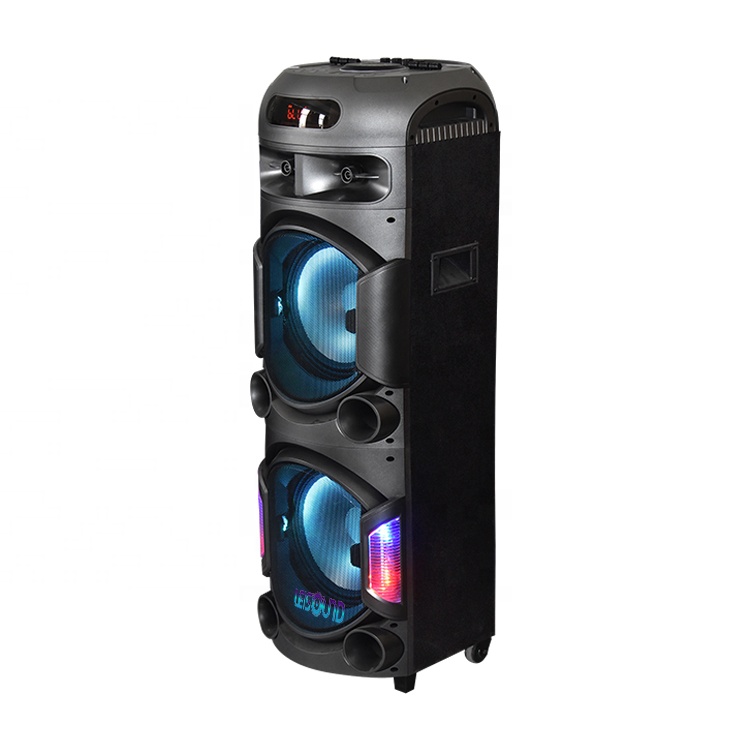 12inch or 15inch trolley rechargeable battery karaoke speaker with wireless microphone