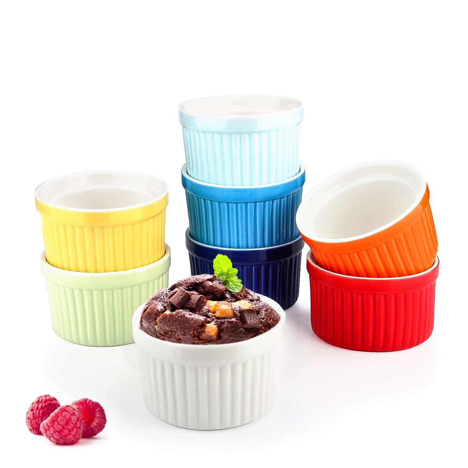 Ramekins, Souffle Dishes, 4OZ, 8 Colors Available, Ceramic Baking cups