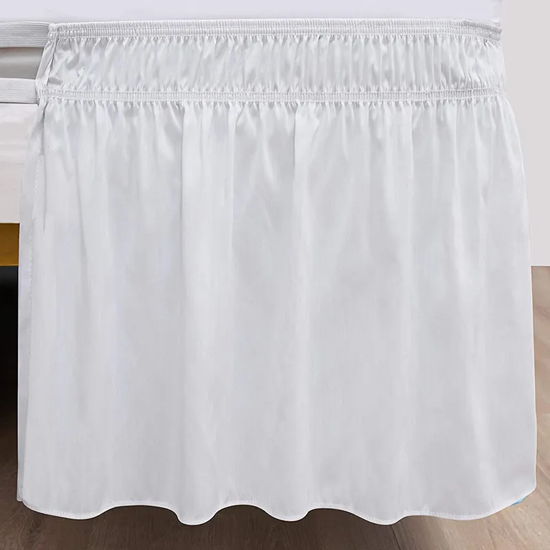 Wholesale Factory Hot Sell White Cheap King Size White Home Hotel Drop Style Waterproof Cotton Bedskirt Bed Skirt 100% Polyester