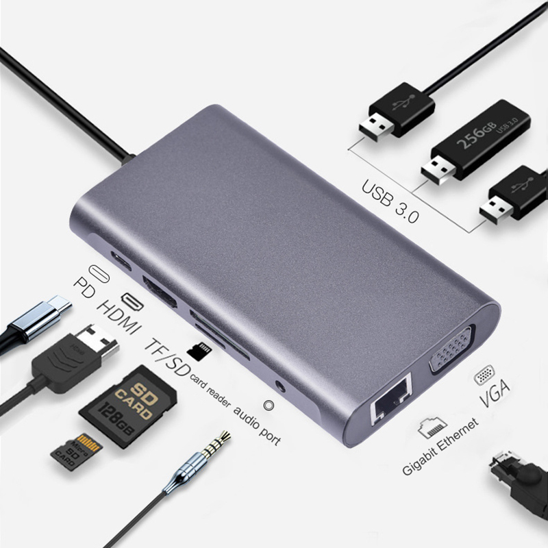 Адаптер 10 в 1 Micro Usb «Мама»-«папа» Type-C