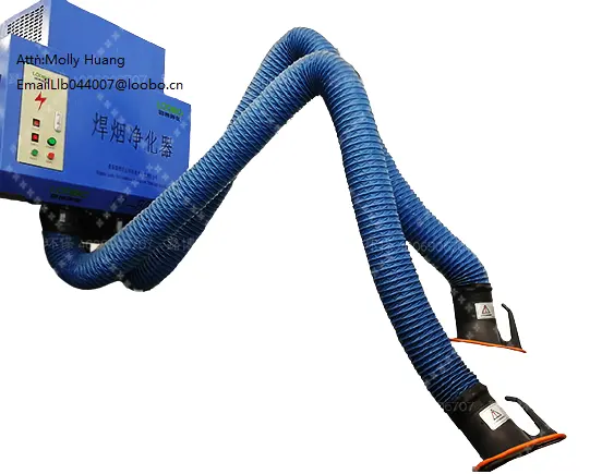 Factory direct sales wall mount fume extractor with flexible fume extraction hose and portable suction arm