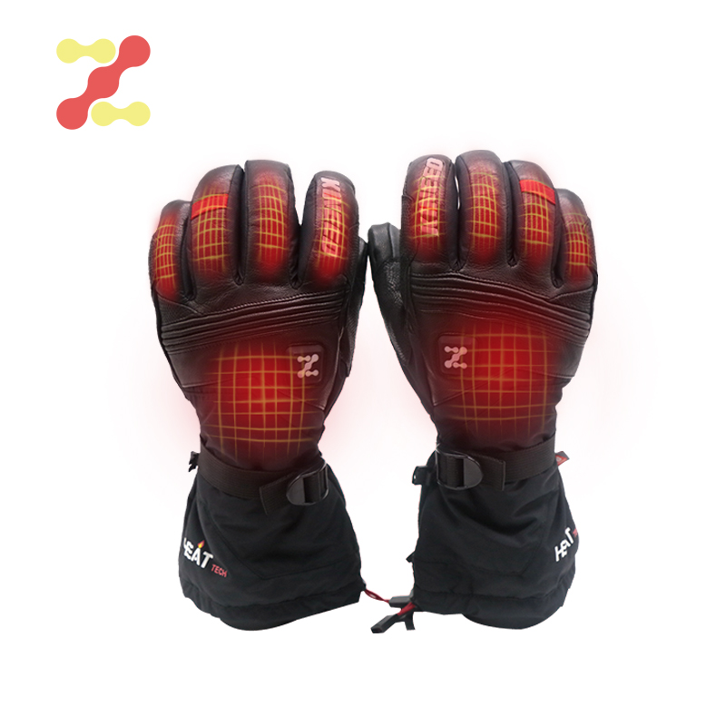 Rechargeable battery heated electrical motorcycle warm black ski winter safety heated gloves