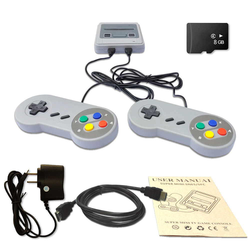 Супер Мини SNES SFC N-ES Ретро Классический игровой консоли ТВ игровой плеер встроенный 821 игр с двойной геймпады