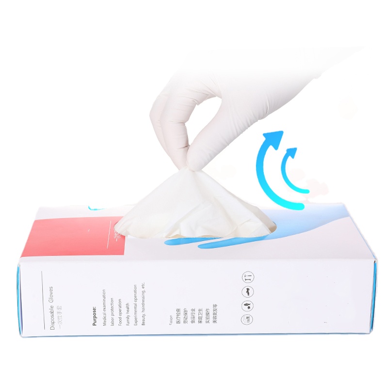 Free samples 100 pcs/box Powder Free Rubber Coated Gloves Food Grade Winter Waterproof Oil-Resistant Pvc Gloves Cated