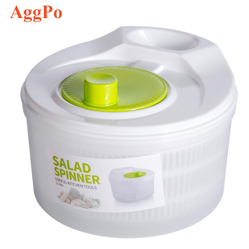 Kitchen Plastic Fruit & Vegetable Dryer Salad Spinner With Locking Lid plastic 4L fruit vegetable salad spinner for drying