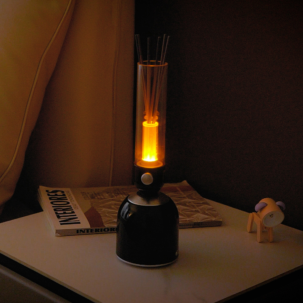 Zen Ambiance Lamp: Retro Style with Wireless Speaker and Aromatherapy