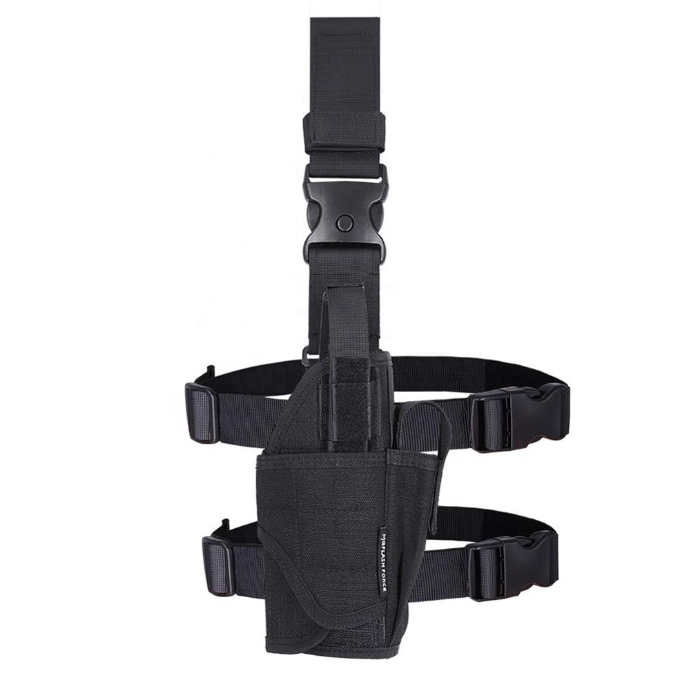 Double Safe Custom Other Personal Defense Equipment Handcuffs Drop Leg Black High Quality Security Gun Holster with Mag for men