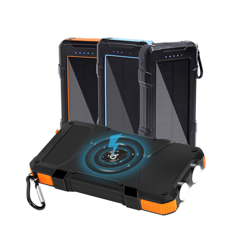Solar Wireless Phone Charger with Solar Panel Power Bank Solaire Dual Usb Waterproof Solar Energy Mobile Phone Powerbank