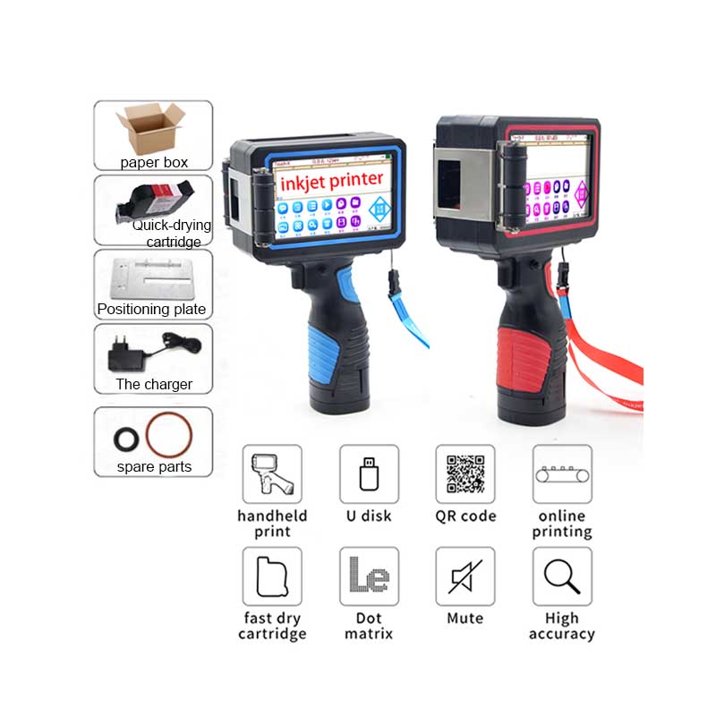 MINI Printer 12.7MM 28 Languages QR Bar Code Date Number Logo Portable gun Handheld Online Inkjet Printer