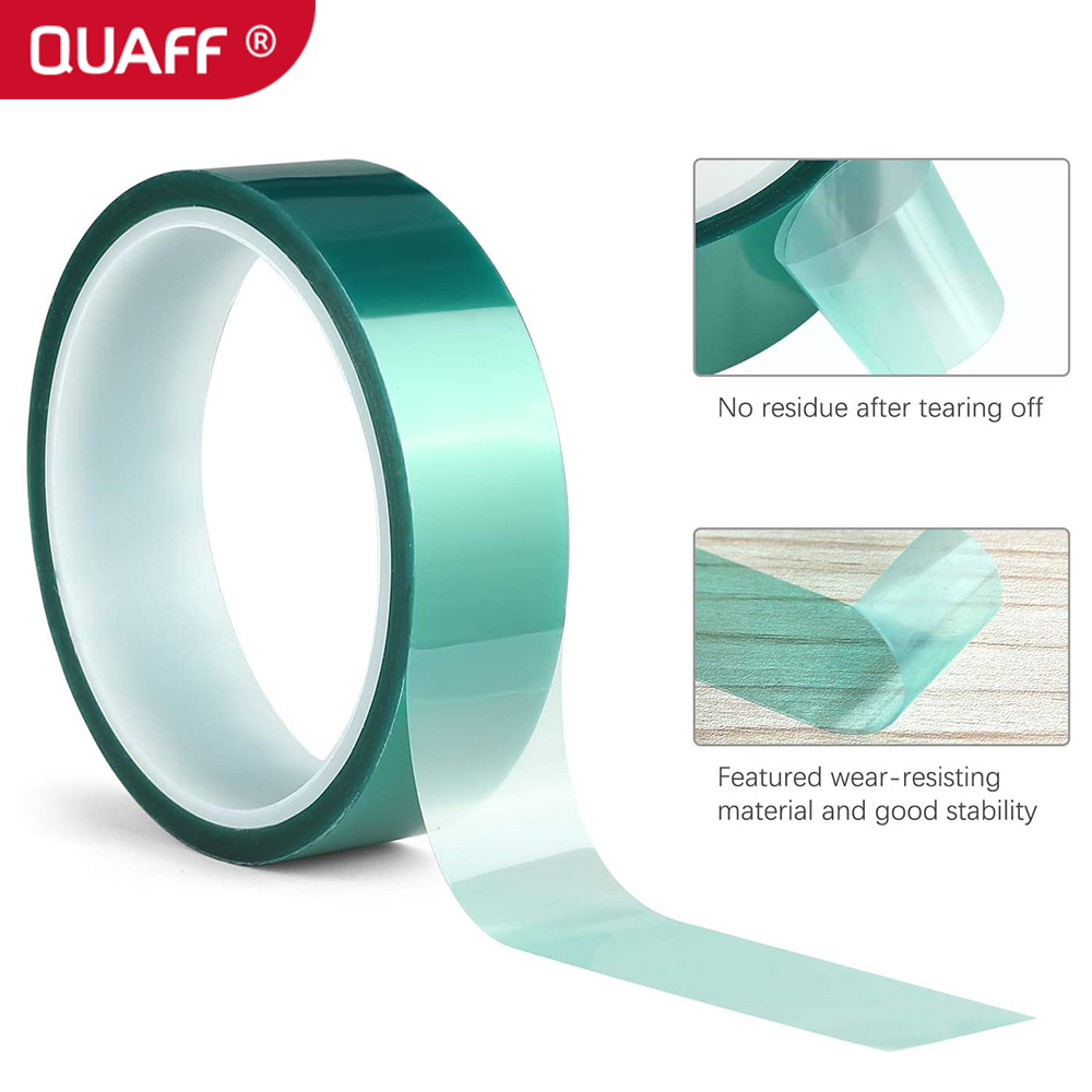QUAFF wholesale High temperature adhesive tape for sublimation heat transfer green 5mm 10mm 15mm 33m per roll Silicone