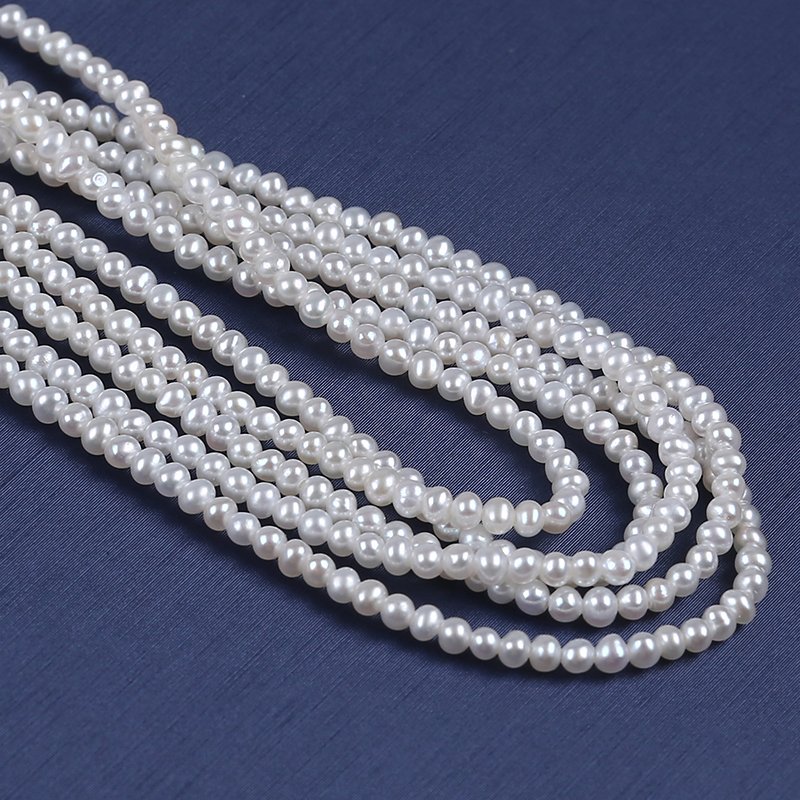 AAA white 2-2.5mm near round natural loose small freshwater pearl strand