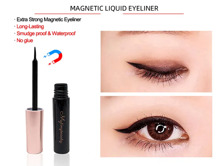 Private Logo Lashes Magnet 3D Faux Mink Eyelash Sets Custom Liquid Waterproof Eyeliner Magnetic Eyelashes With Packaging Box