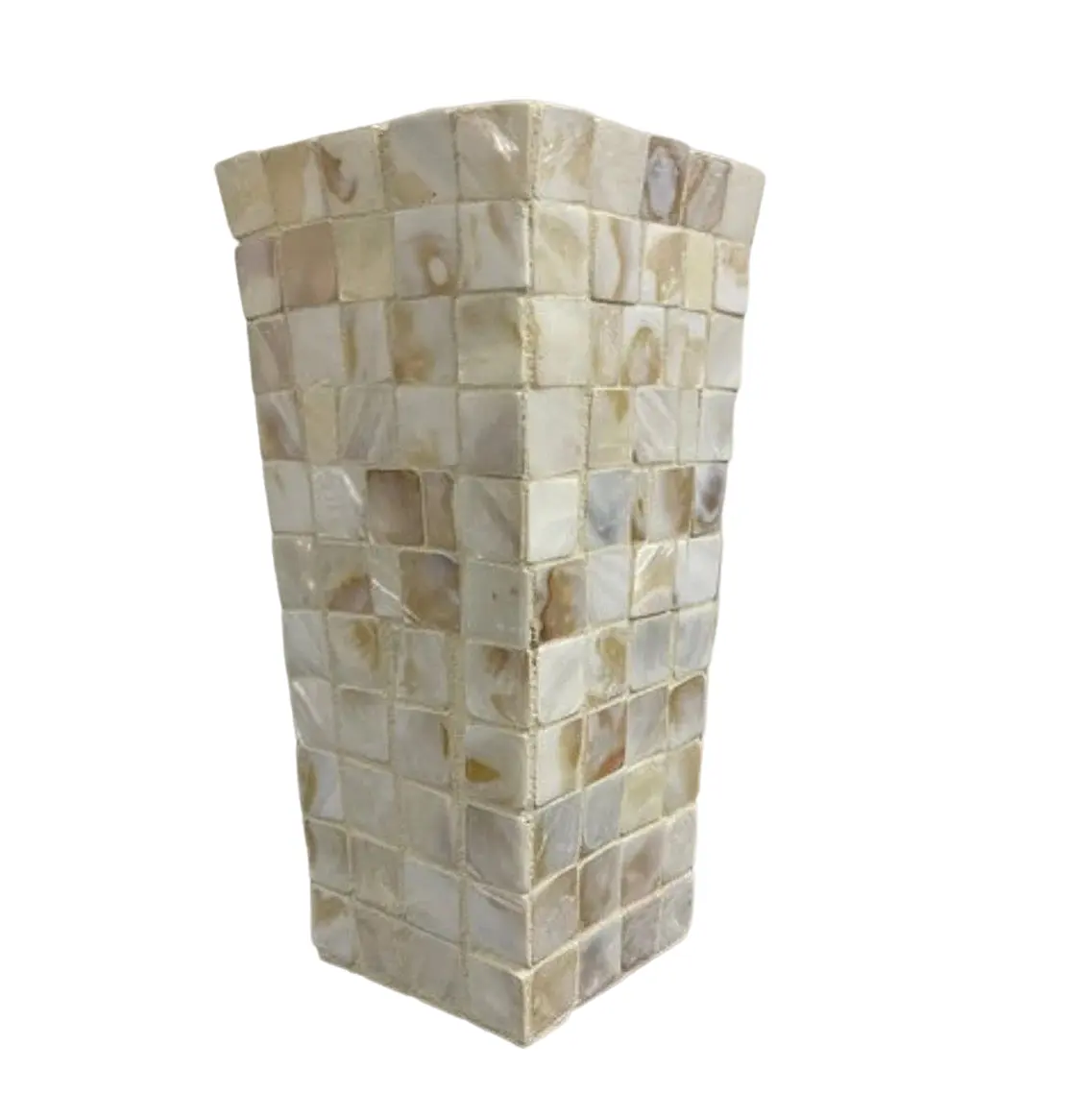 Wholesale Tall White Vase Mother Of Pearl Inlaid Vase Sea Shells Capiz Vase Best For Tabletop Decor