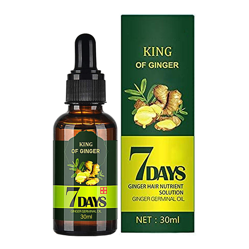 7 дней ginger king лечение роста волос, Имбирная эссенция для выпадения волос, лечение волос, Органическая прорастальная сыворотка
