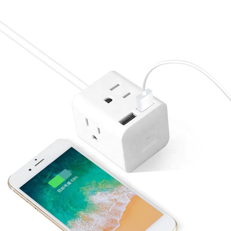 Мини Волшебный куб розетка Америка 4 розетки симпатичный usb от перенапряжения переменного тока 15a us сетевой фильтр