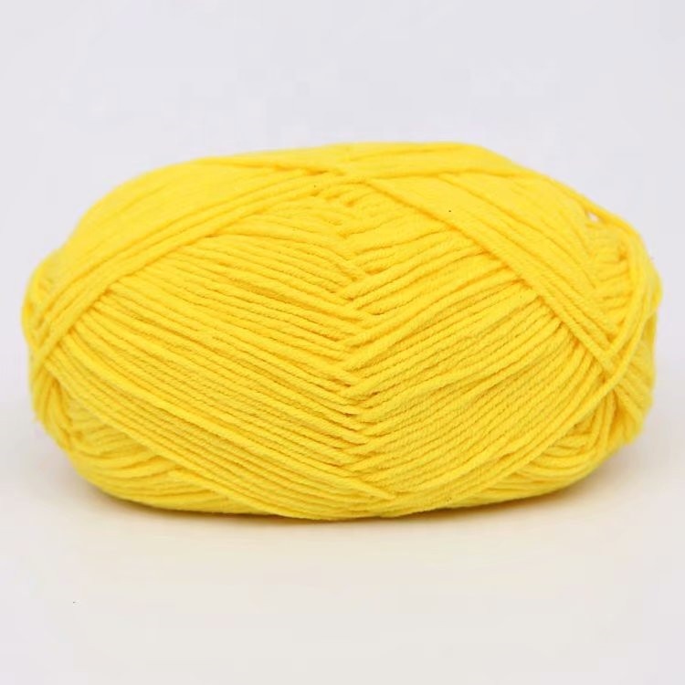 China good quality DIY Hand Knitting Cords 4 Strands Crochet Acrylic Wool Milk Cotton Yarn
