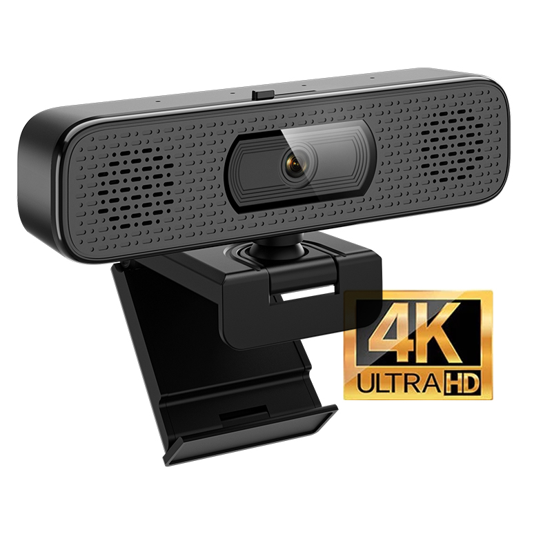 4K Computer Camera with 4 Built-in Omnidirectional Microphones and Speaker for Video Conference Streaming USB External Webcam