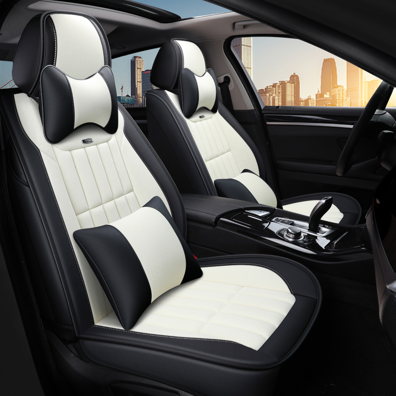 In-Stocked White Full Set Universal 2021 Design Car Seat Cushion Cover Fit Car Seat Covers