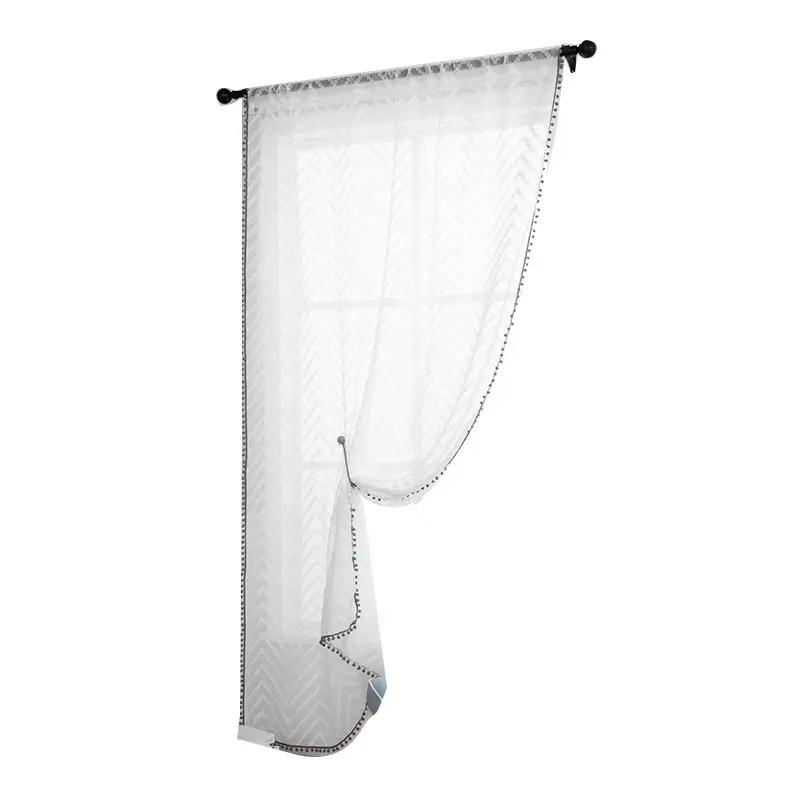 Curtains Elegant Valance Lace Tassel Curtains