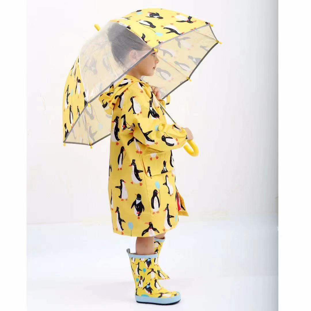 Cute kids rain gear sets raincoat boots and umbrells whole sets children animal full print nice pattern rain wear suit set