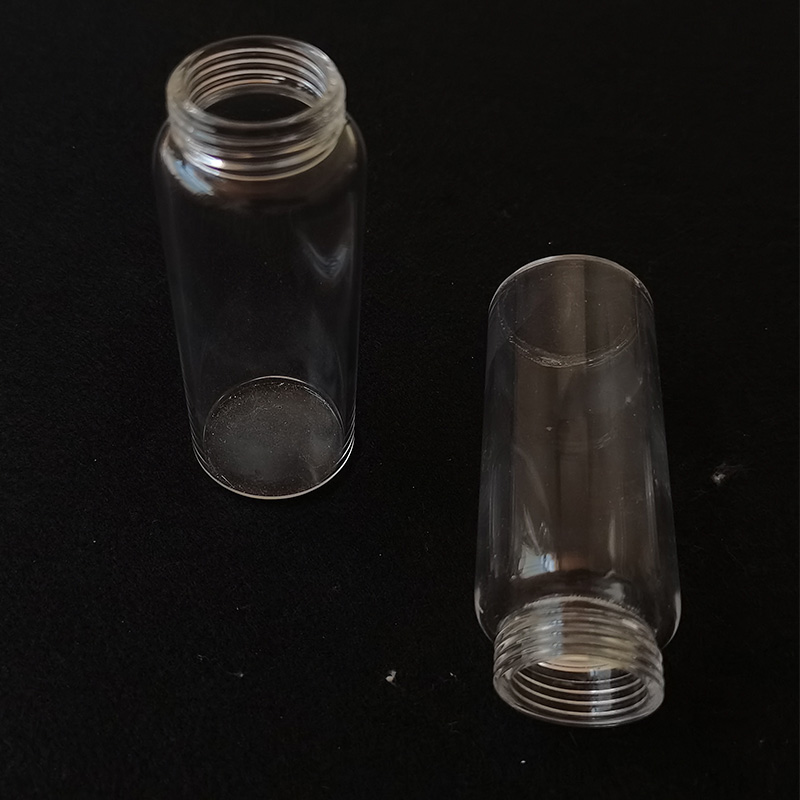 Quartz tube to figure to sample custom high permeability quartz glass thread bottle fine teeth mouth reagent bottle