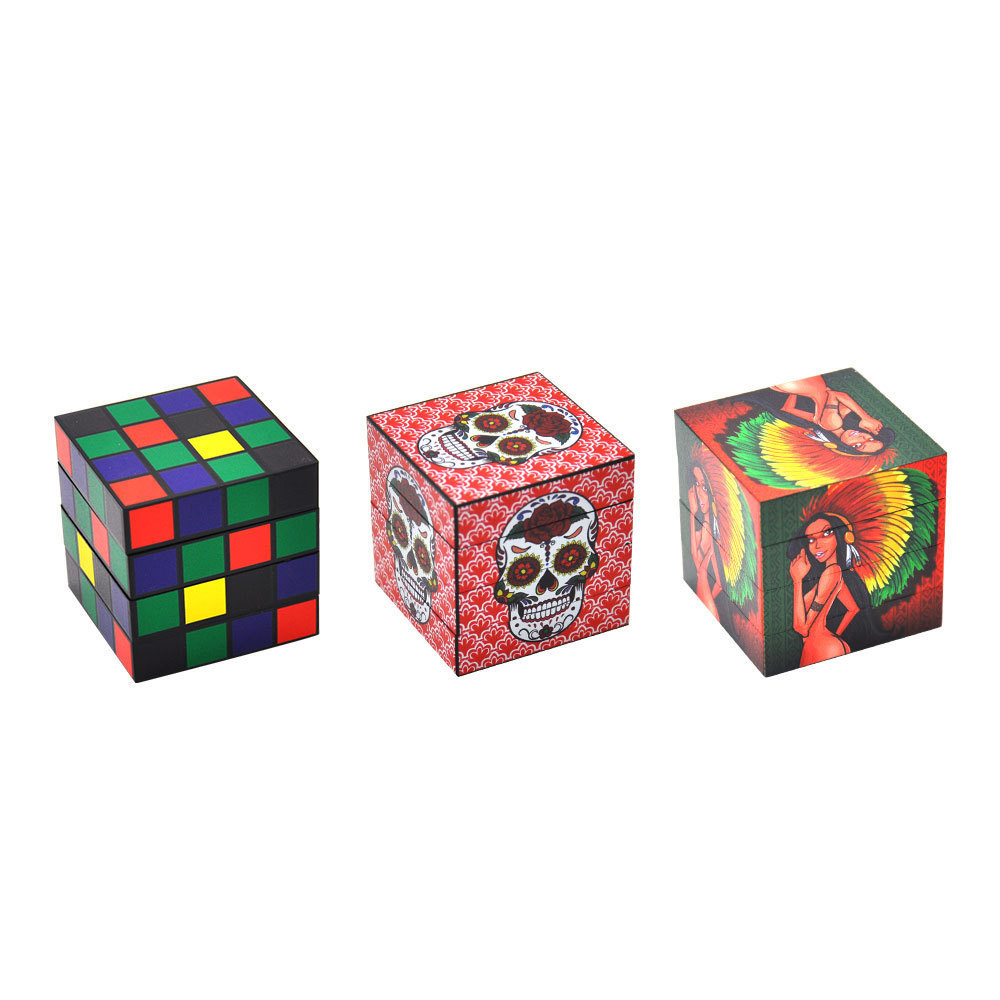 Detachable metal magic cube smoke mill for tobacco