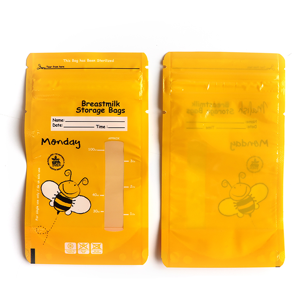 Disposable BPA Free Ziplock Breast Milk Bag Pre-sterilized Breast milk Bag Stand up Storage Breastmilk Bag For Baby