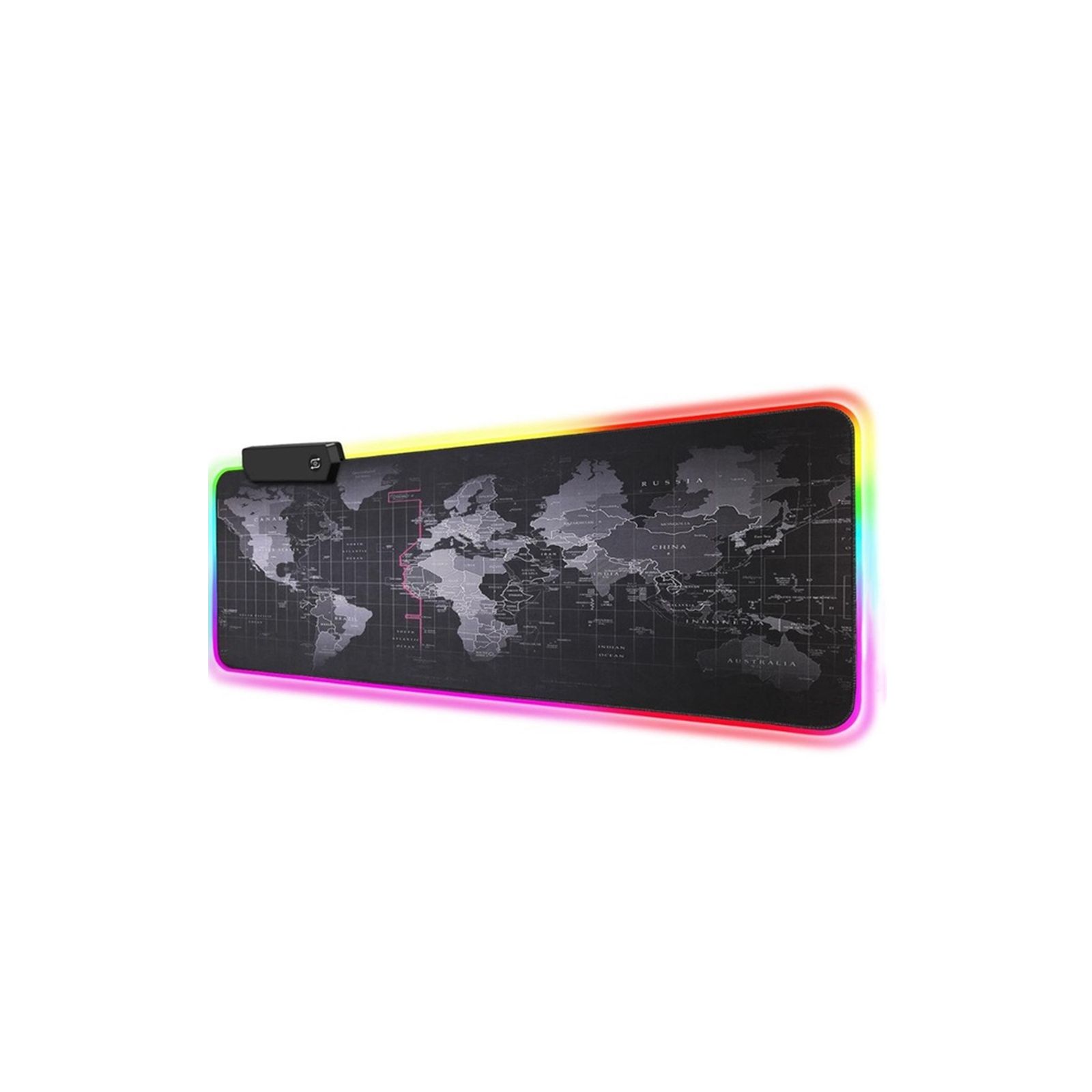 Shenzhen factory straight hair new design Original Polyester+Rubber Black RGB light gaming Non-slip mouse pad