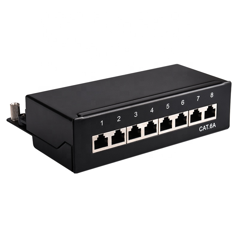 Сетевая патч-панель Linkwylan Cat6A, 8 портов, патч-панель RJ45, полноэкранная настольная настенная панель