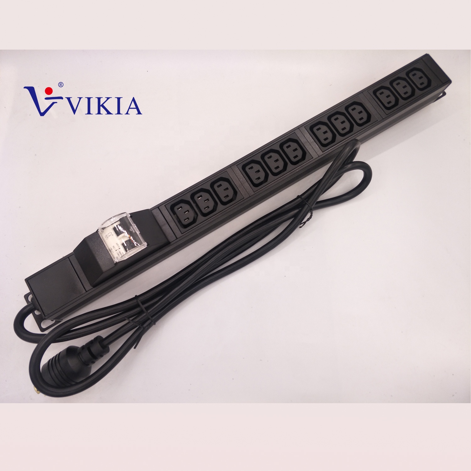 1U Vertical type 12ways C13 PDU with 2P breaker