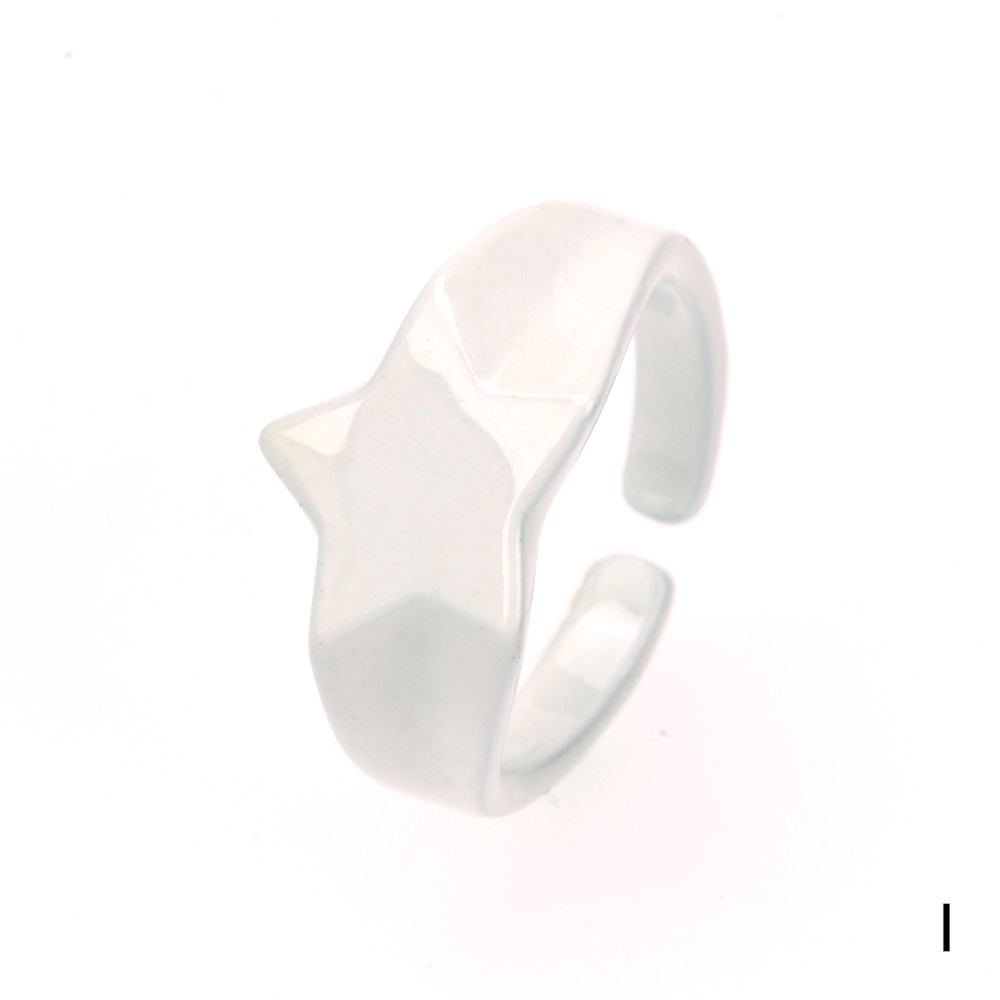 Trend Couple Alloy Stars Open Rings Adjustable Candy Colored Hand Painted Surface Women Fashion Jewelry Factory Outlet