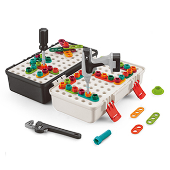 110PCS High quality Pretend Play Educational construction Toolbox Toys 3D Puzzle Blocks block toy learning with drill