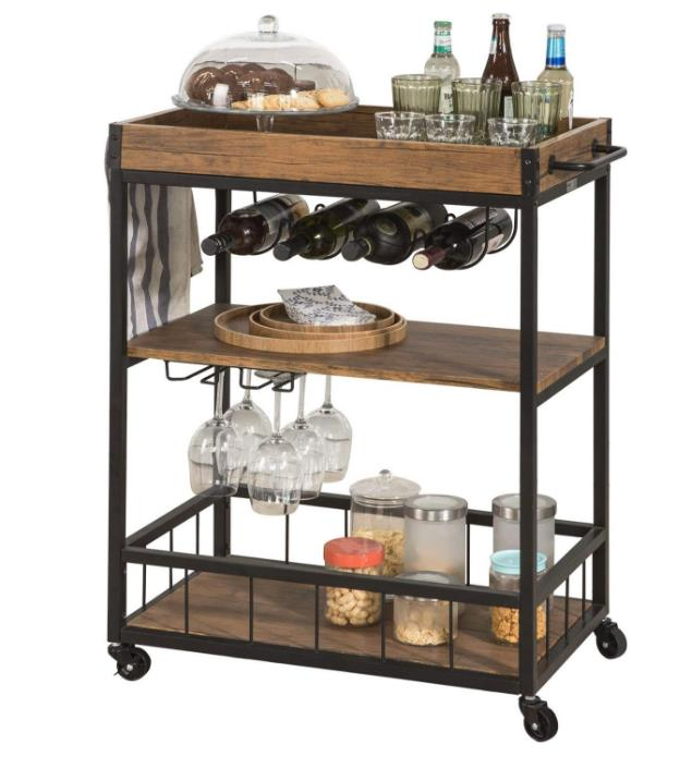 Combohome Wood And Metal Kitchen Trolley Type Slim Wooden 4 Tier Kitchen Trolley