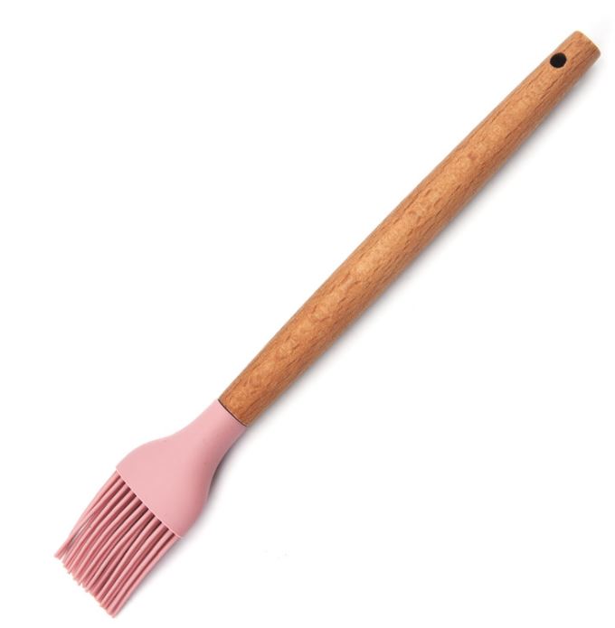 Silicone wood handle kitchen tool barbecue oil brush baking tool removable wooden handle brush