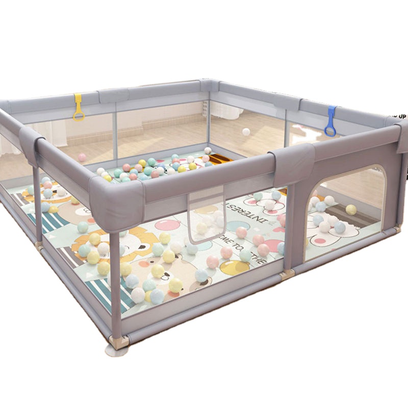 Children's Oxford Woven Fabric Playpen Indoor Gym Park Bedroom Fence with Ocean Ball Mat for Baby Playpens