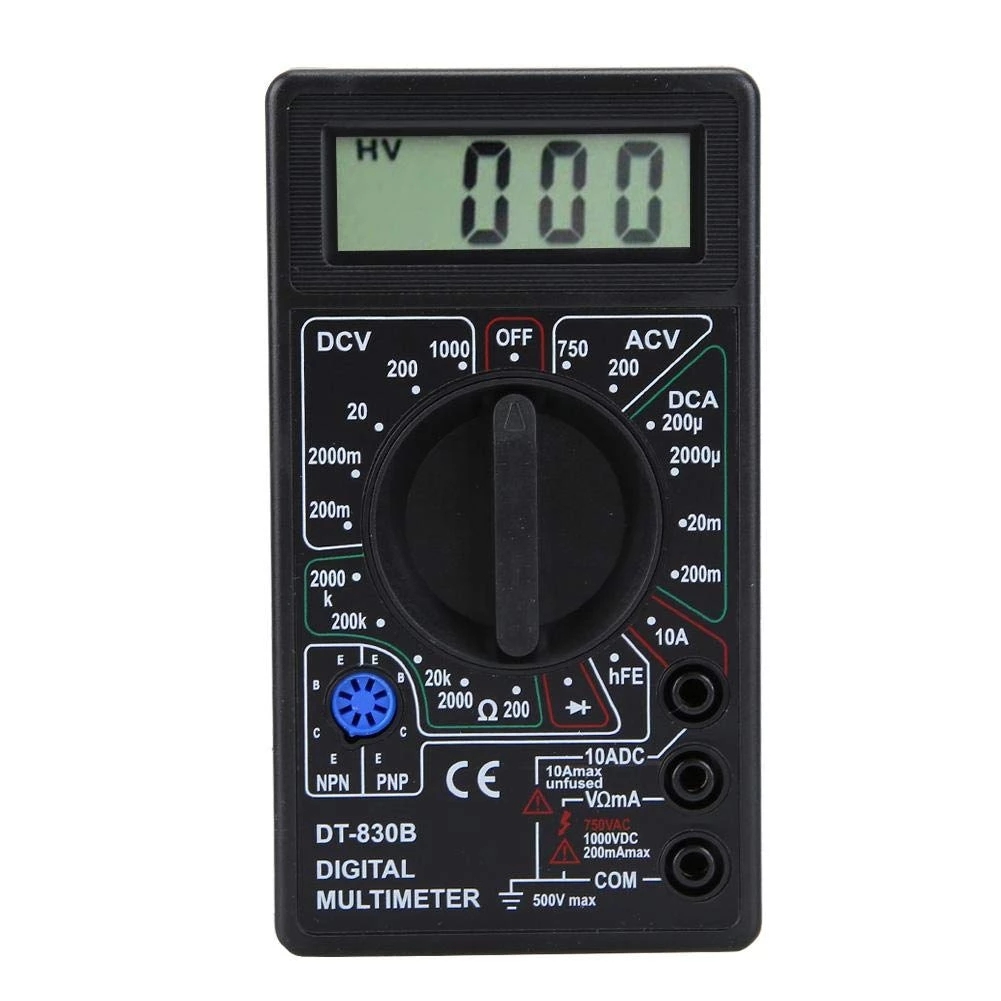DT830B AC/DC ЖК-дисплей Цифровой мультиметр 750/1000V Вольтметр Амперметр Ом тестер высокобезопасные крепежные гайки Портативный метр Цифровой мультиметр