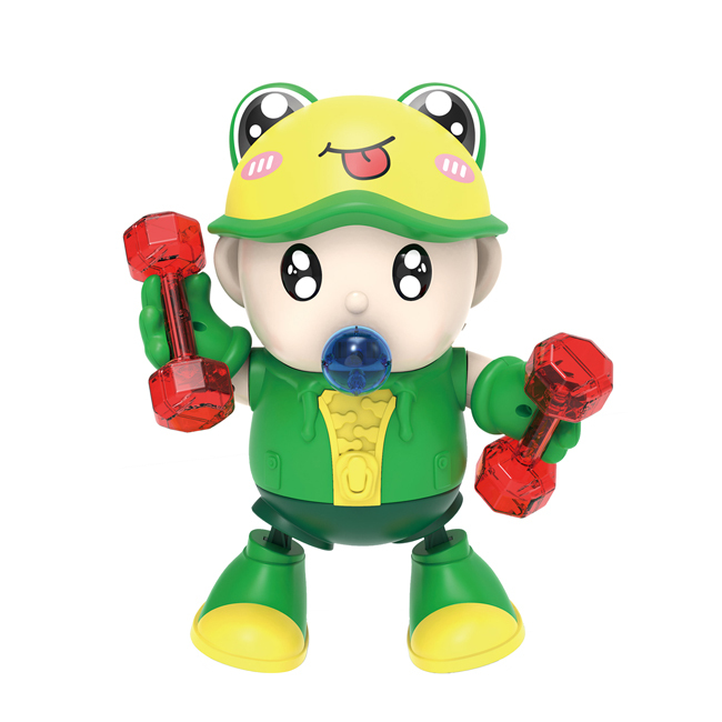 Plastic Acousto-opic Movement Dolls Toy Electric Music and Lights Dancing Swaying Frog Fitness Toy Kids B/o Toys
