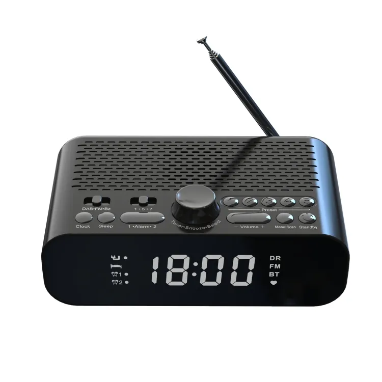 Wholesale Price LED Display Bedside DAB/FM Clock Radio with Blue-tooth Speaker, EU Version(Black)