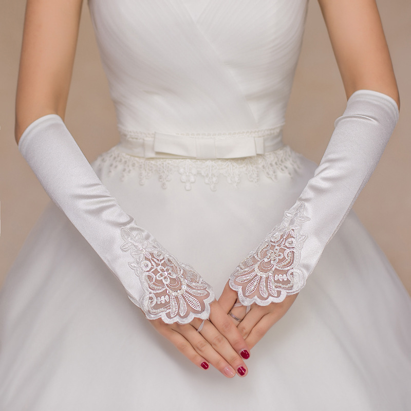 Top Quality Wholesale Cheap Long Fingerless Lace Gloves For Bridal Wedding Accessories Gloves Bridal Gloves