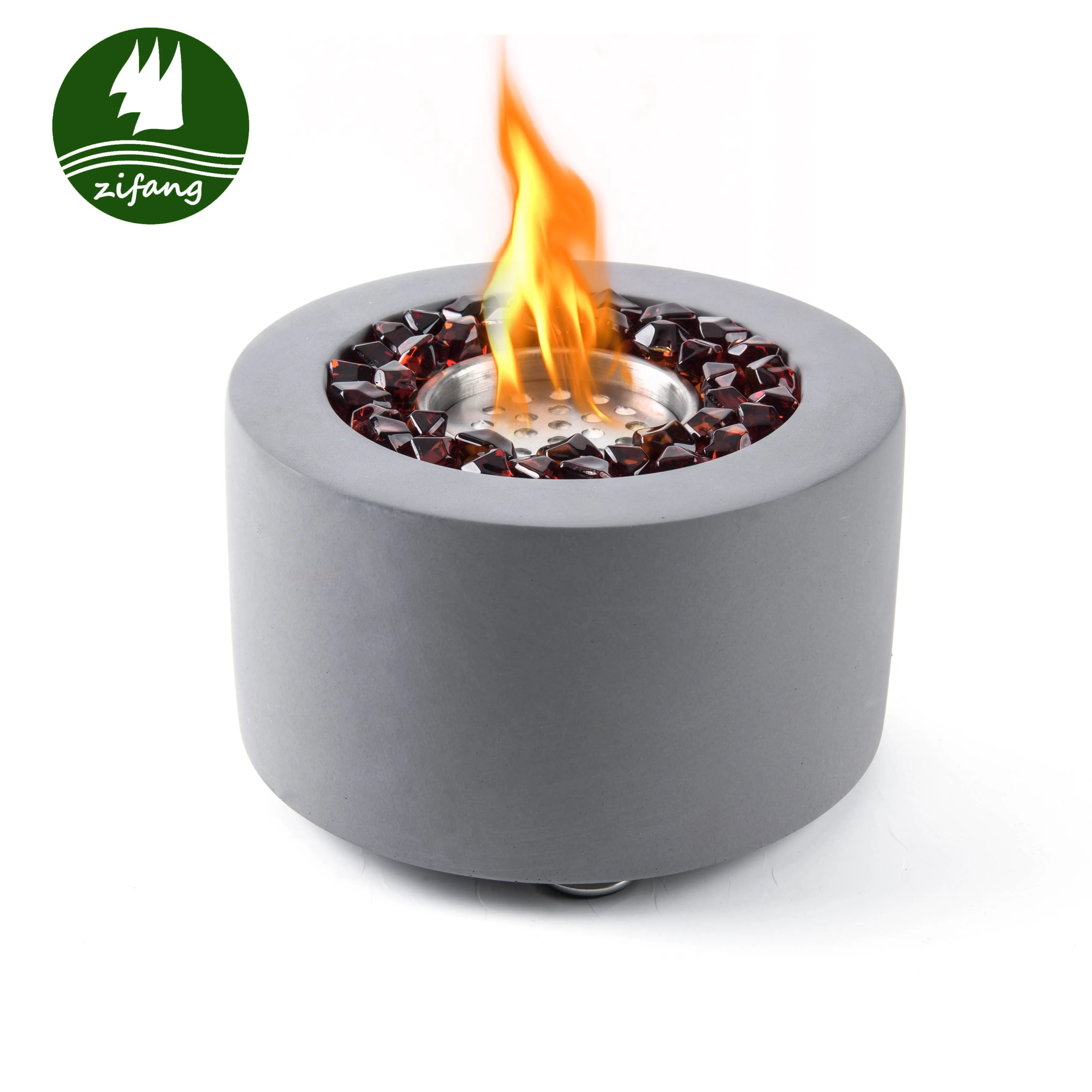 Wholesale Round Design Indoor Outdoor Concrete Mini Desktop Tabletop Table Top Portable Bioethanol Firepit Fire Pit Bowl
